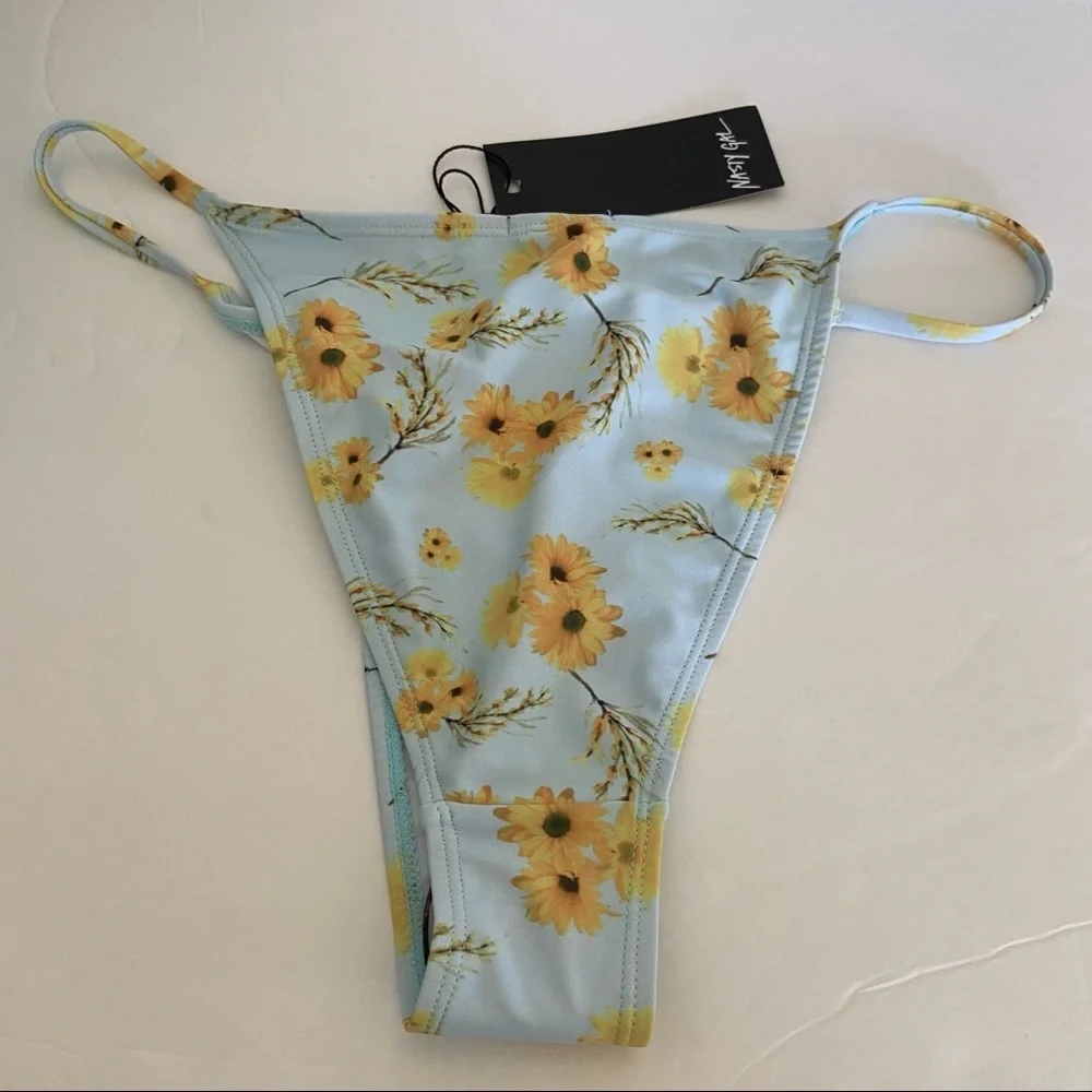 Nasty Gal Floral Skimpy Bikini Bottom